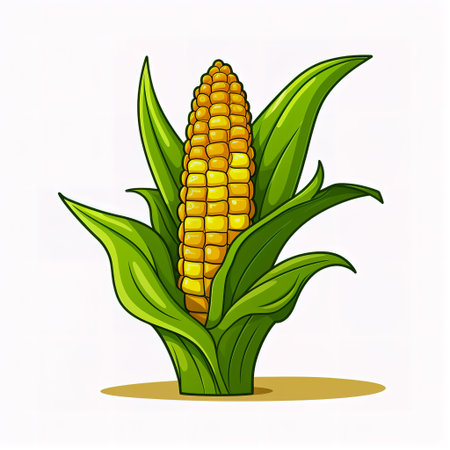 Sticker design with an corn stover on white background.の素材