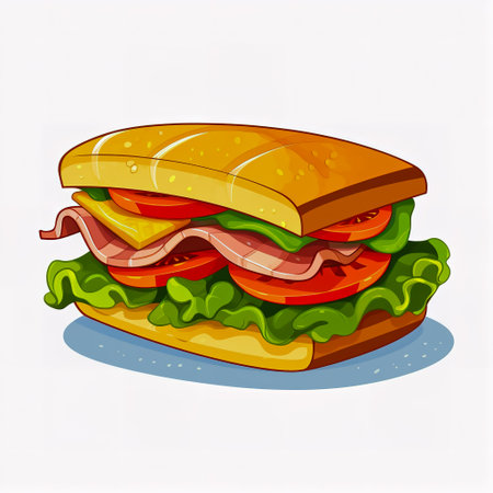 Sticker design with an sandwich on white background.の素材