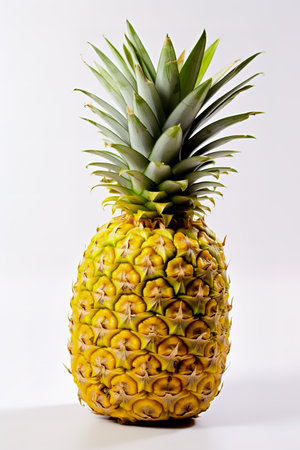 Fresh juicy pineapple on white background.の素材