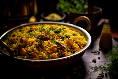 Delicious pilaf on a plate. Traditional dishes.の素材