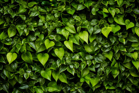Plant wall natural green wallpaper and background.の素材