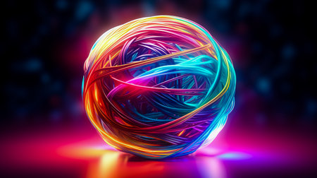 Ball of floss multicolor. Close-up.の素材