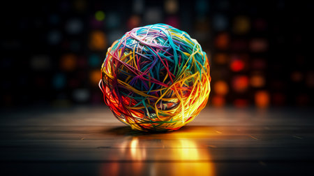 Ball of floss multicolor. Close-up.の素材
