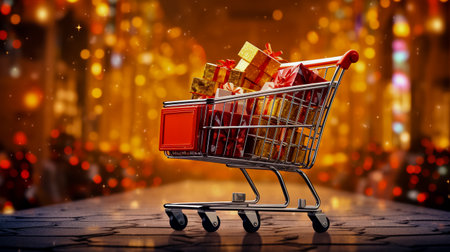 Christmas shopping card.の素材