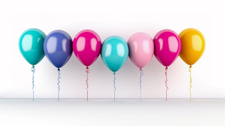 Colorful balloons on white background.の素材