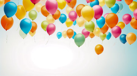 Colorful balloons on white background.の素材