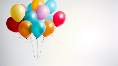 Colorful balloons on white background.の素材