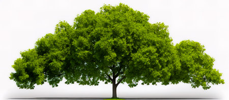 Green tree isolated on white background.の素材
