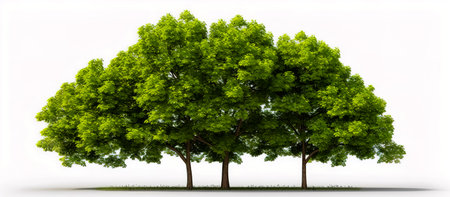 Green tree isolated on white background.の素材