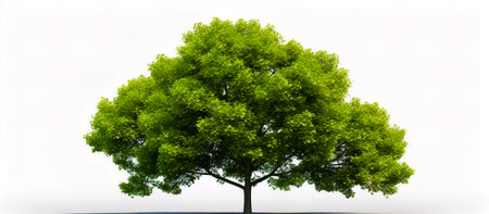 Green tree isolated on white background.の素材