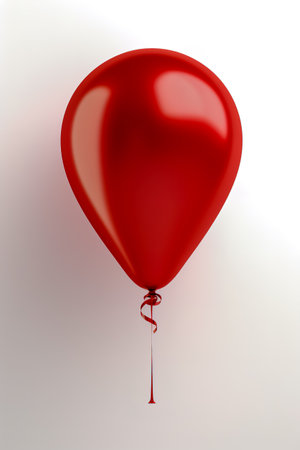 Helium red balloon Isolated on white.の素材