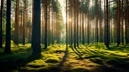 Pine forest in Baltic countries.の素材