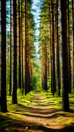 Pine forest in Baltic countries.の素材