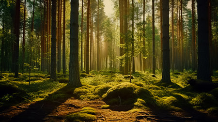 Pine forest in Baltic countries.の素材