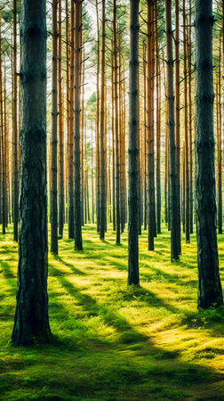 Pine forest in Baltic countries.の素材