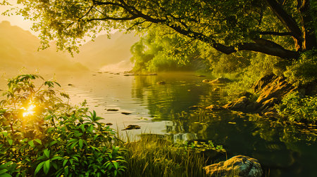 A tranquil summer landscape.の素材