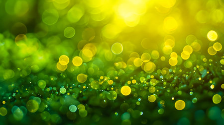 Abstract blurred soft green color background with bokeh glitter for happy festival design concept.の素材