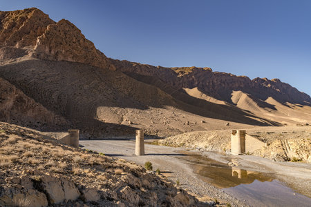 bridge in the Sahara desert in North Africaの写真素材