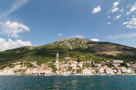 View Over Perast and Bay of Kotor, Montenegroの写真素材
