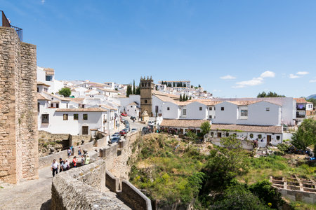 RONDA, SPAIN - MAY 2017: View over Ronda old town and Viejo bridgeのeditorial素材