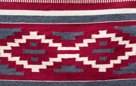 Authentic Ukrainian woven carpet with traditional ornament.