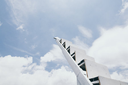 White stairs going up to the sky.