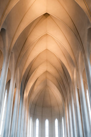 ceiling of church with good texture modernのeditorial素材