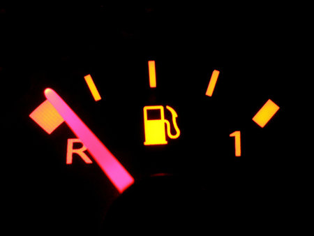 Fuel meter on the black background        