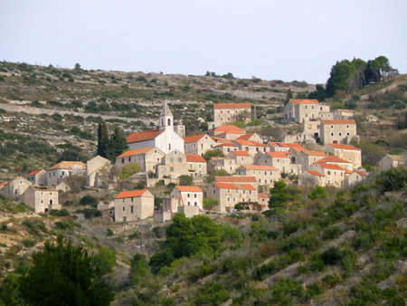 old village on Hvar, Croatia       の写真素材