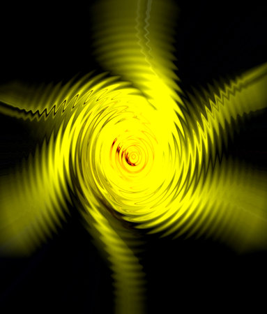 Yellow abstract on black backgroundの写真素材