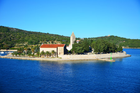 Vis town on island in Croatiaの写真素材