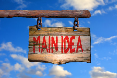 Main idea motivational phrase sign on old wood with blurred backgroundの写真素材