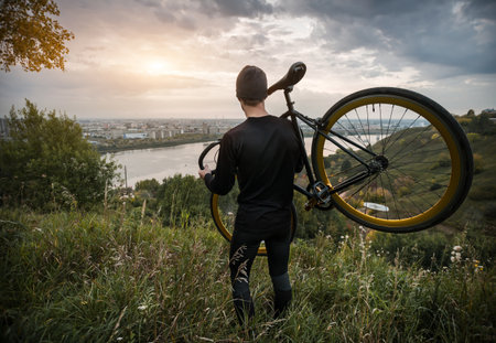 Cycling and outdoor sports as a lifestyleの写真素材