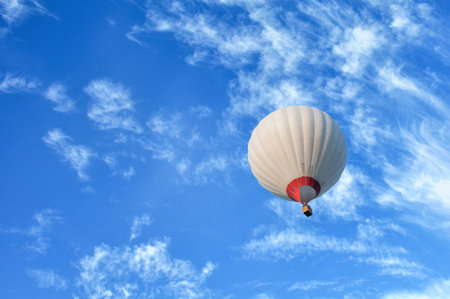 on top of the balloons, inflate and float in the airの写真素材
