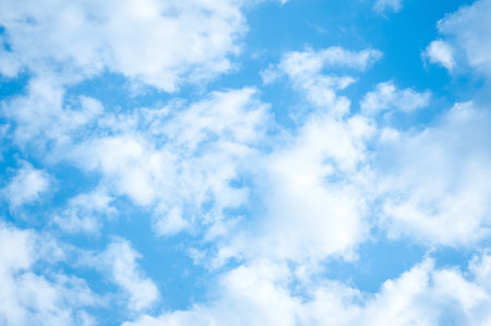 White heap clouds in the blue skyの写真素材