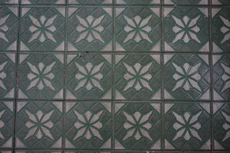 texture of ancient tiles with cracksの写真素材