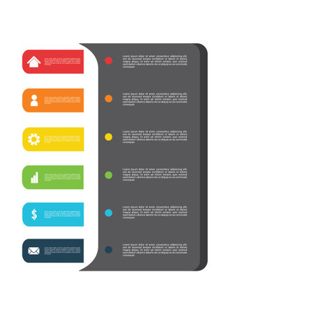 Vector - Set Chart Template Elements Infographics Conceptual Cyclic Processes for 5 Positions Possible to Use for Workflow, Banner, Diagram, Web design, Timeline, Area chart,Number optionsのイラスト素材