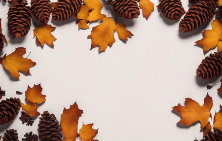 autumn leaves borderの写真素材