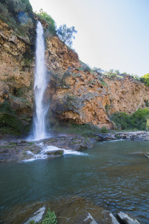 waterfall in the mountains of Spainの写真素材