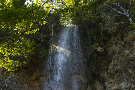 waterfall in the mountains of Spainの写真素材
