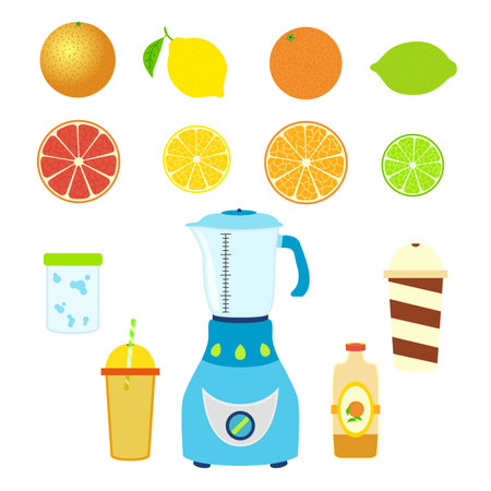 Set of juice ingredientsのイラスト素材