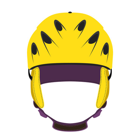 Helmet for ski, snowboarding, extreme sports, bicycle in flat style.のイラスト素材
