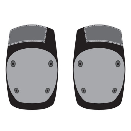 Skateboarding, bicycle, roller skating protective gear in flat style. Knee pads.のイラスト素材