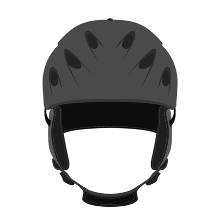 Helmet for ski, snowboarding, extreme sports, bicycle in flat style.のイラスト素材