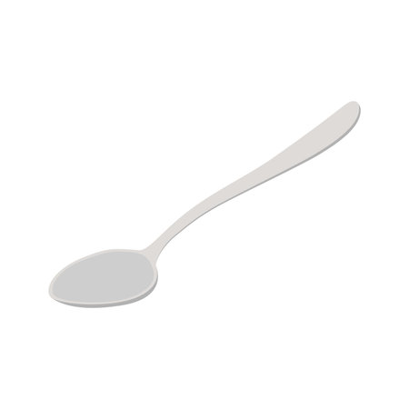 Metal spoon in flat style. Silverware for dinner, restaurant, marketのイラスト素材