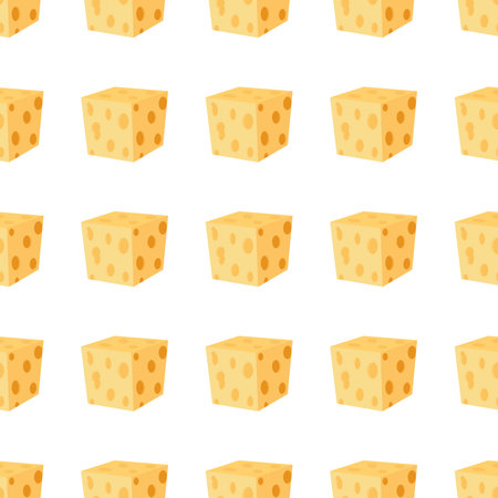 Cheddar, parmesan cheese seamless pattern. Dairy milky product. Made in cartoon flat style.のイラスト素材