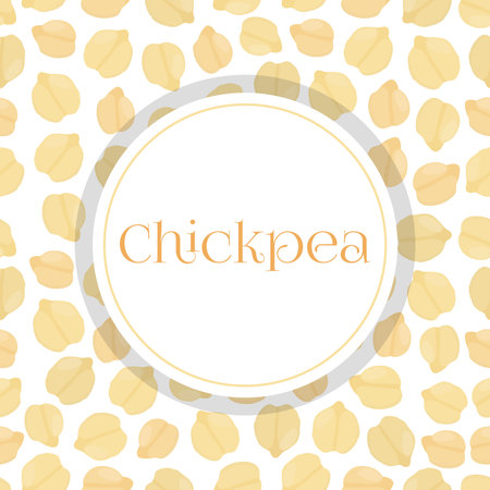 Seamless pattern of chickpea, Bengal gram, chick peas. Made in cartoon flat style.のイラスト素材