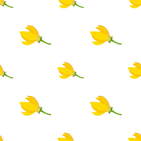 Tropical flower - ylang-ylang (Cananga) seamless pattern. Cosmetics, medical plant.のイラスト素材