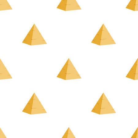 Ancient egyptian pyramid seamless pattern. Old architecture, made in cartoon flat styleのイラスト素材