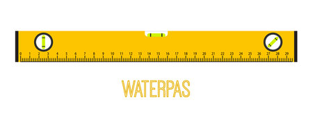 Waterpas, measurement instrument, measuring equipment. Made in cartoon flat style. Vector illustrationのイラスト素材